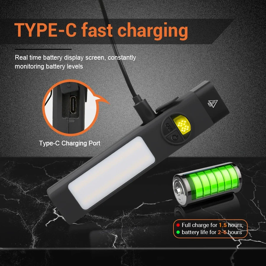 COB+LED Multifunctional Flashl - Outdoor Lighting Black recension och pris