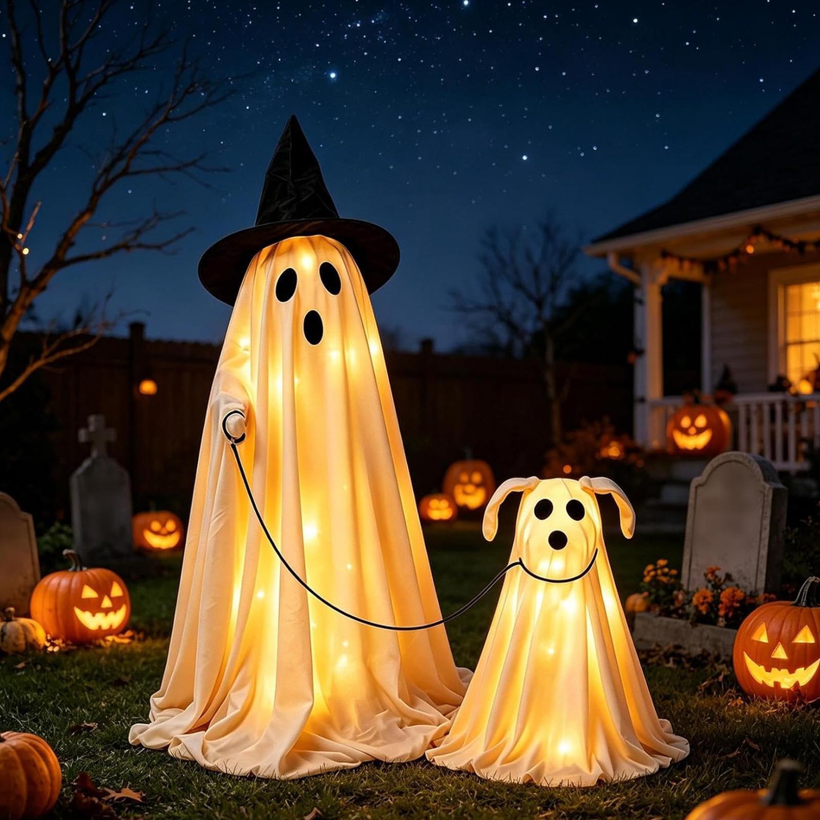 LED Lighted Ghost Dog Set Warm - Outdoor Lighting Effects recension och pris