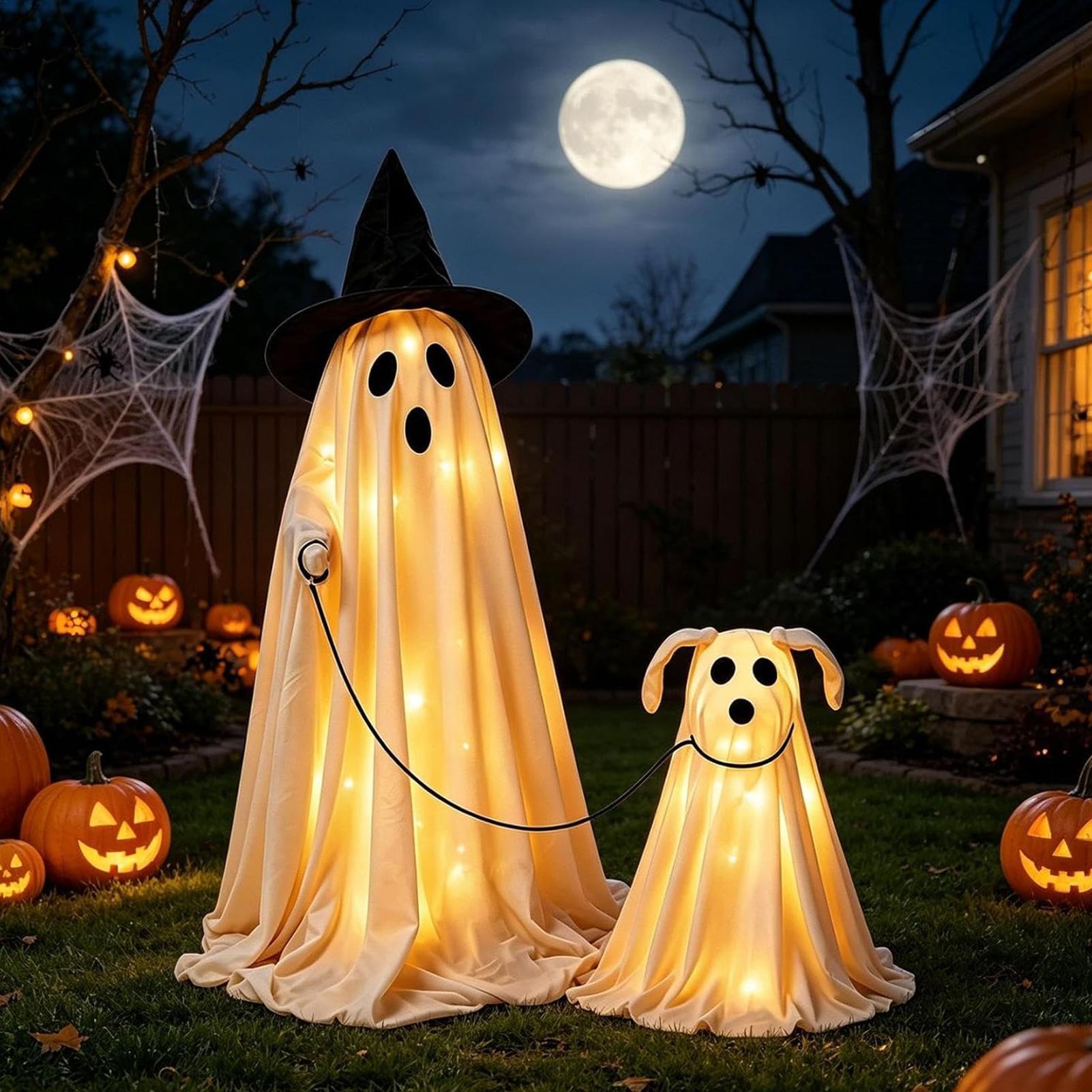 LED Lighted Ghost Dog Set Warm - Outdoor Lighting Effects recension och pris