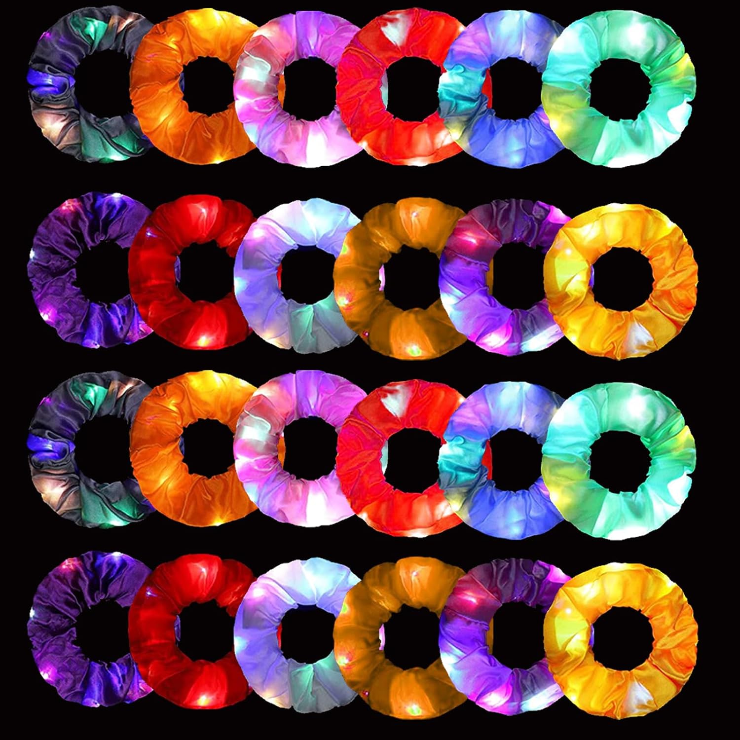 6pcs LED Scrunchies Hair Bands - Outdoor Lighting Effects recension och pris