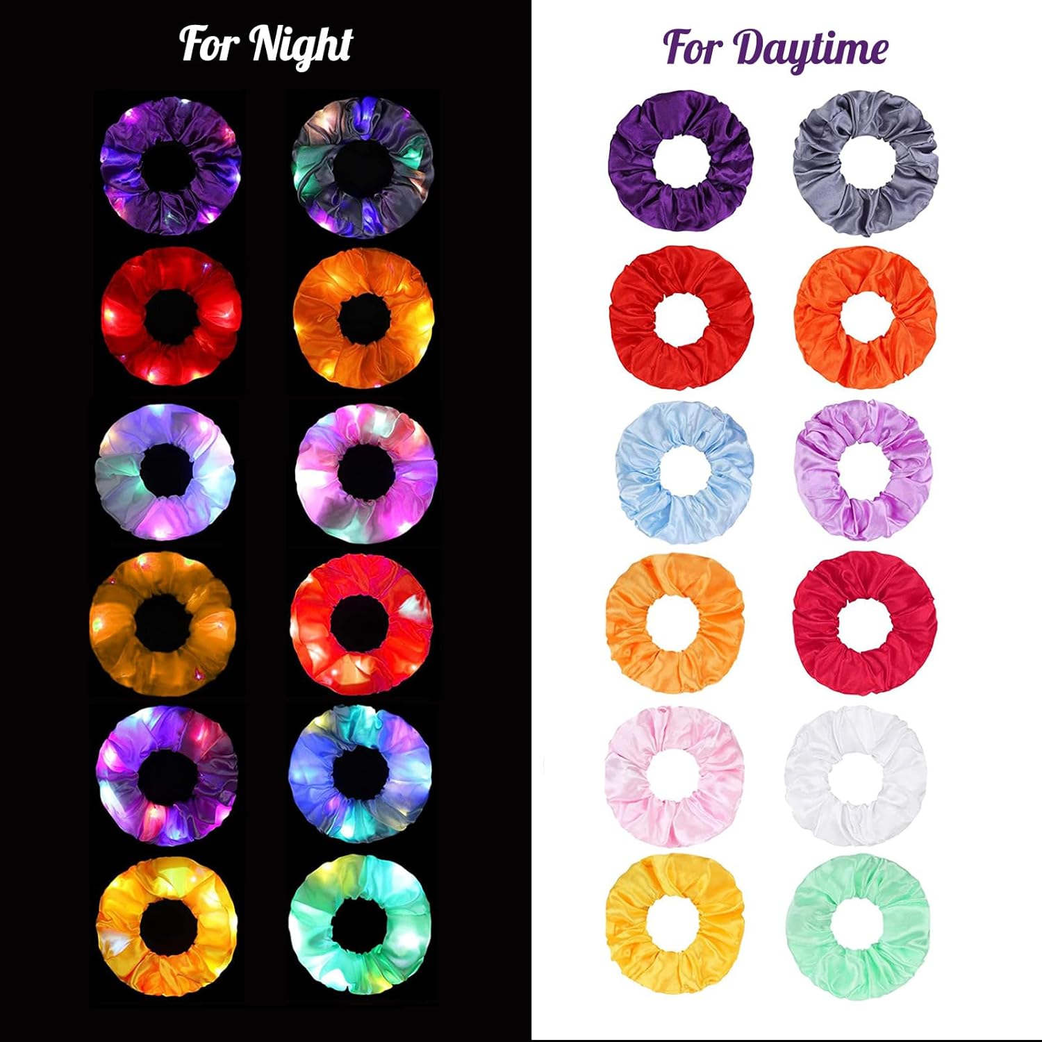 6pcs LED Scrunchies Hair Bands - Outdoor Lighting Effects recension och pris
