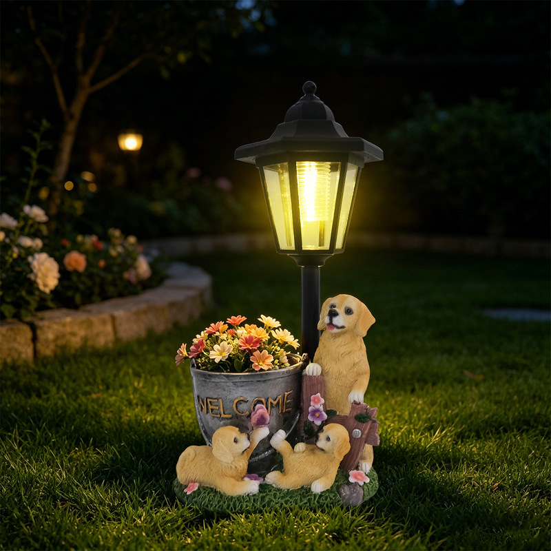 Golden Retriever Planter Statu - Outdoor Lighting And Landscape recension och pris