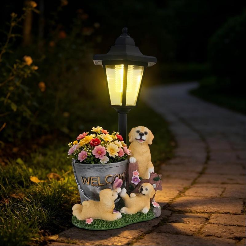 Golden Retriever Planter Statu - Outdoor Lighting And Landscape recension och pris