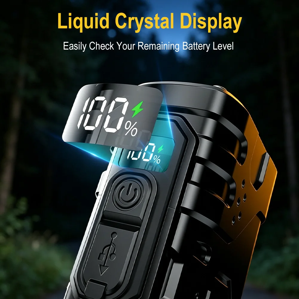BORUIiT Hand Crank EDC LED Fla - Outdoor Lighting Black recension och pris
