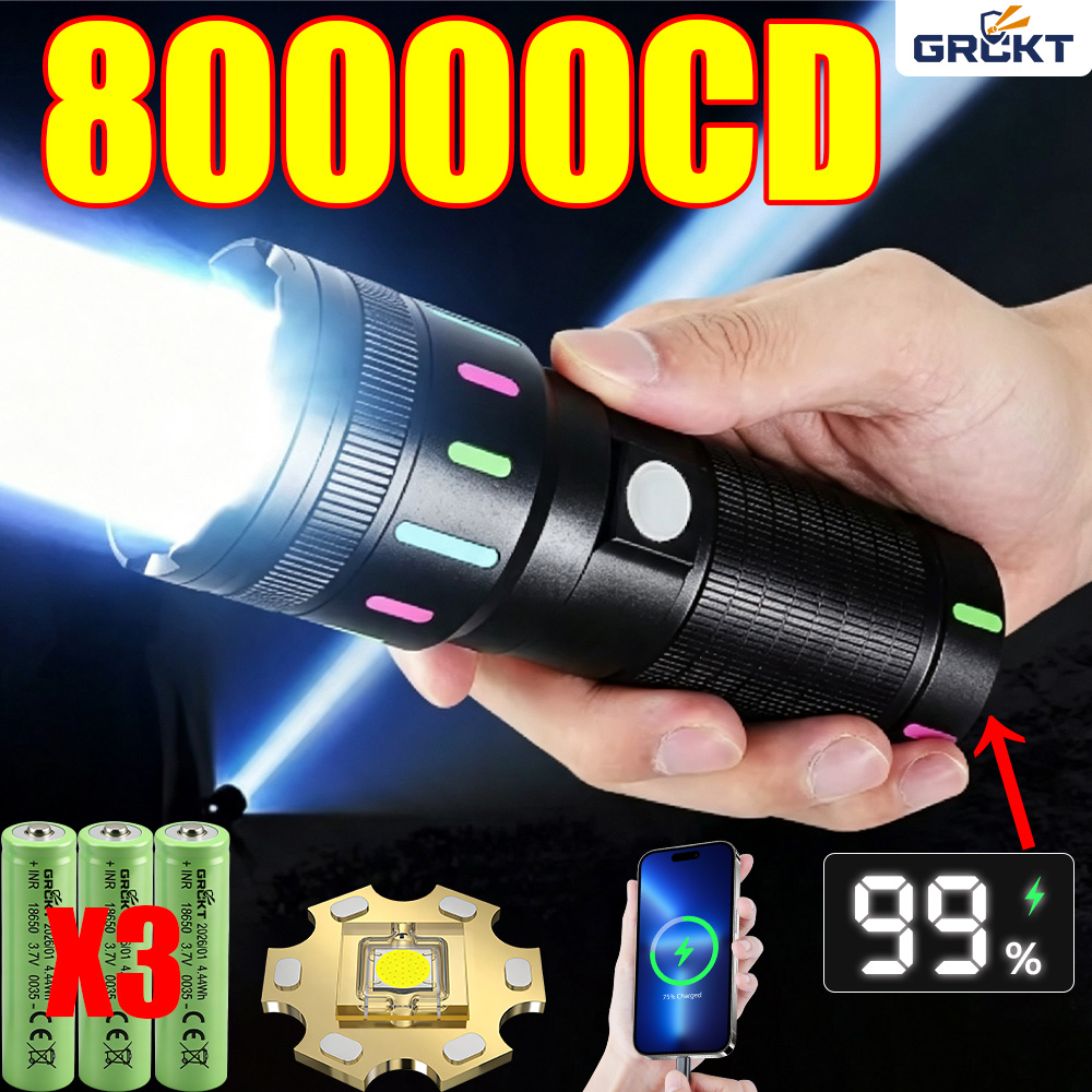 80000CD Most Powerful LED Flas - Outdoor Lighting Black recension och pris