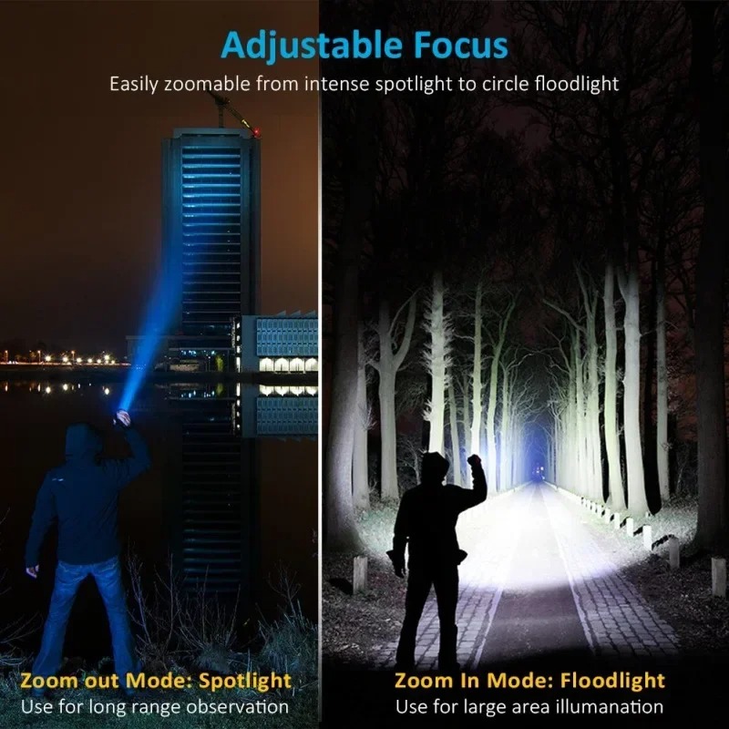 T6 LED Rechargeable Flashlight - Outdoor Lighting Black recension och pris