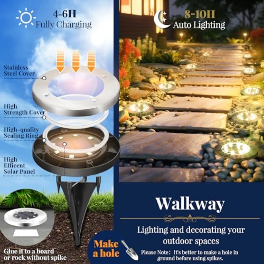 Solar Ground Lights Solar Ligh - Outdoor Lighting Waterproof recension och pris