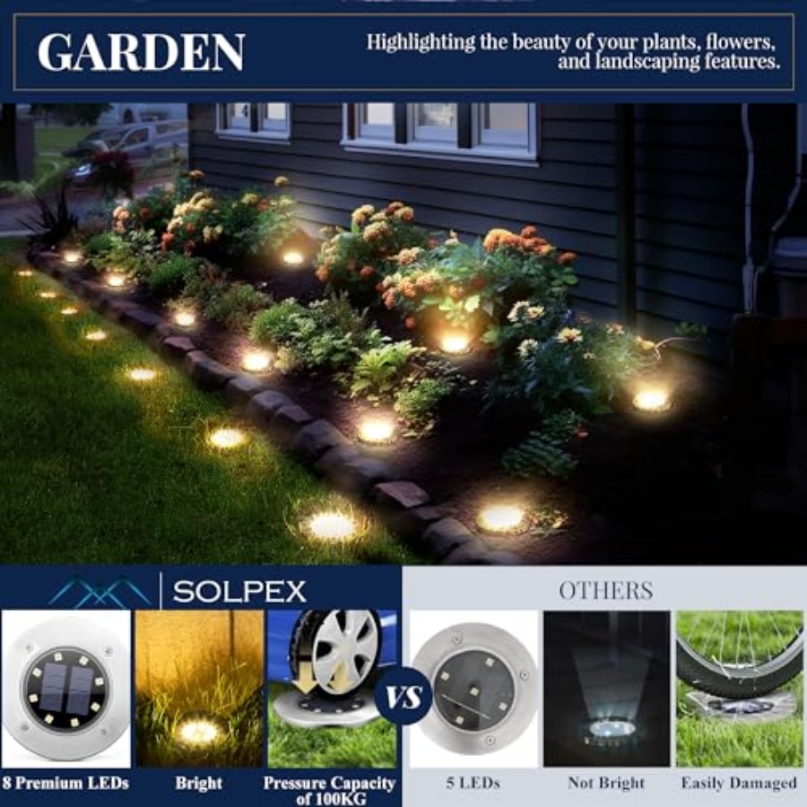 Solar Ground Lights Solar Ligh - Outdoor Lighting Waterproof recension och pris
